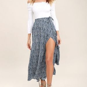 NWT maxi print wrap skirt